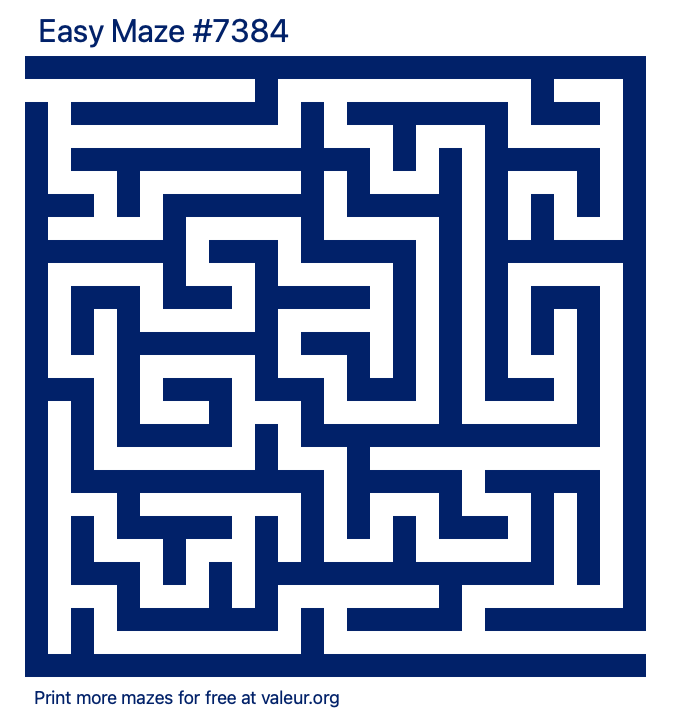 Free Printable Easy Maze number 7384