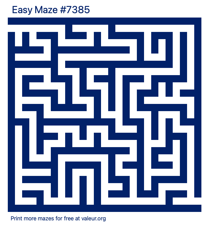 Free Printable Easy Maze number 7385