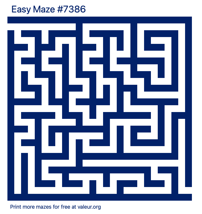 Free Printable Easy Maze number 7386