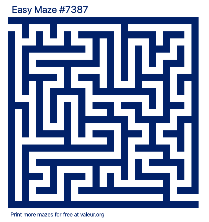 Free Printable Easy Maze number 7387