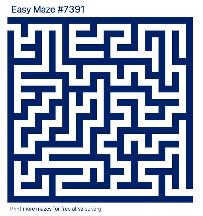 Free Printable Easy Maze number 7391