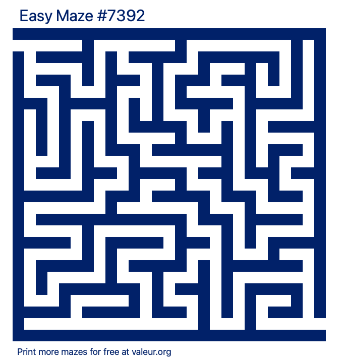 Free Printable Easy Maze number 7392