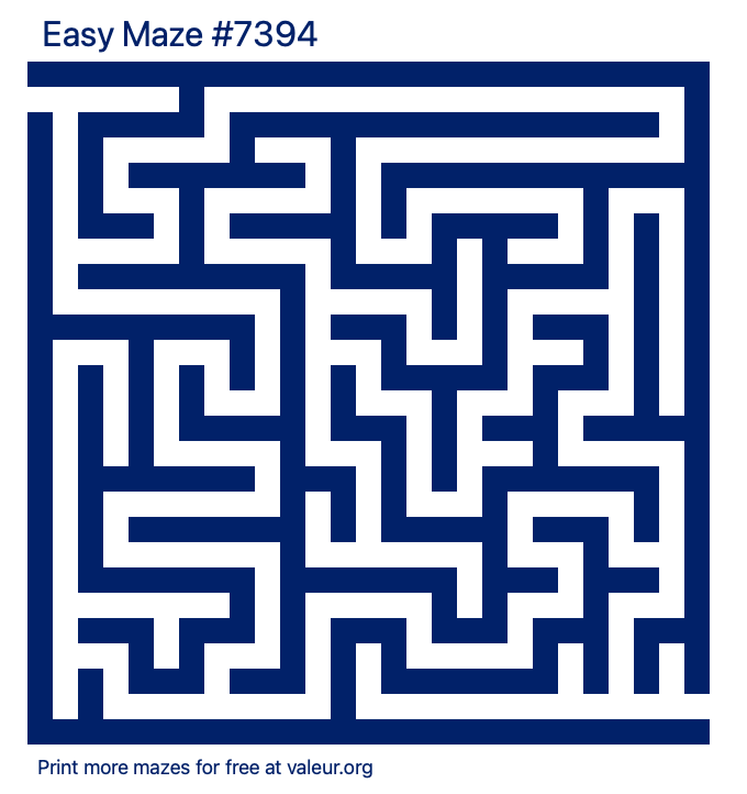 Free Printable Easy Maze number 7394