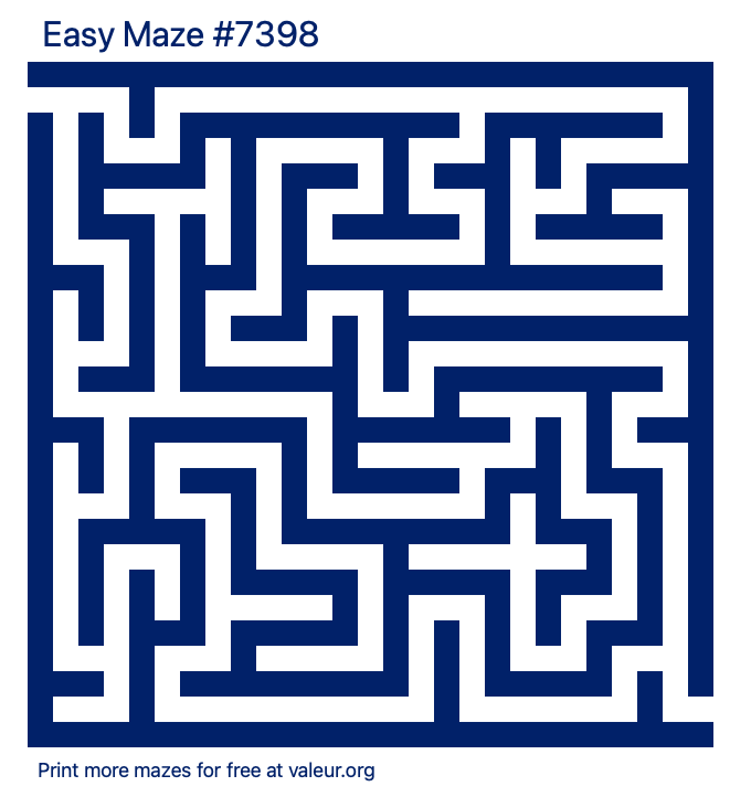 Free Printable Easy Maze number 7398