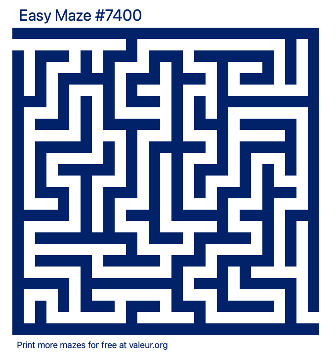 Free Printable Easy Maze number 7400