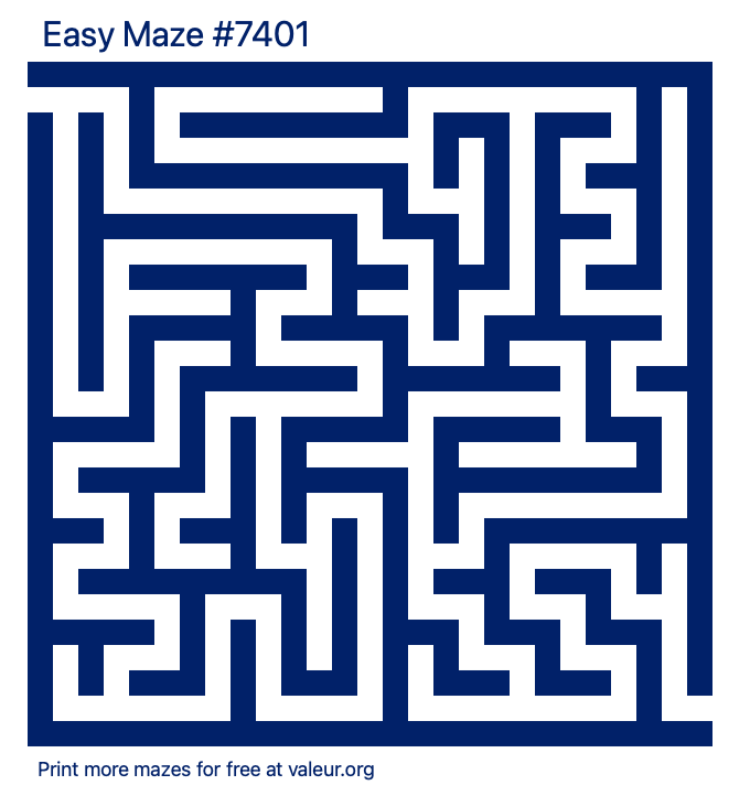 Free Printable Easy Maze number 7401