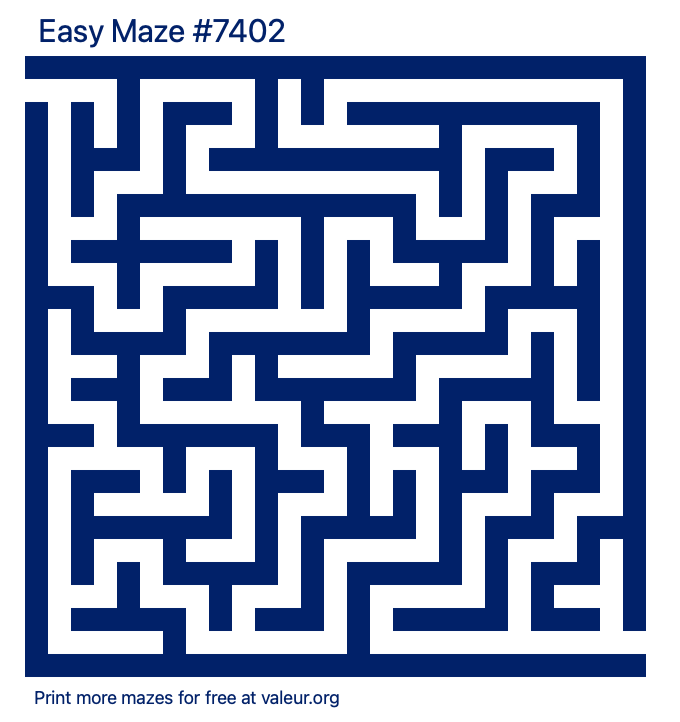 Free Printable Easy Maze number 7402