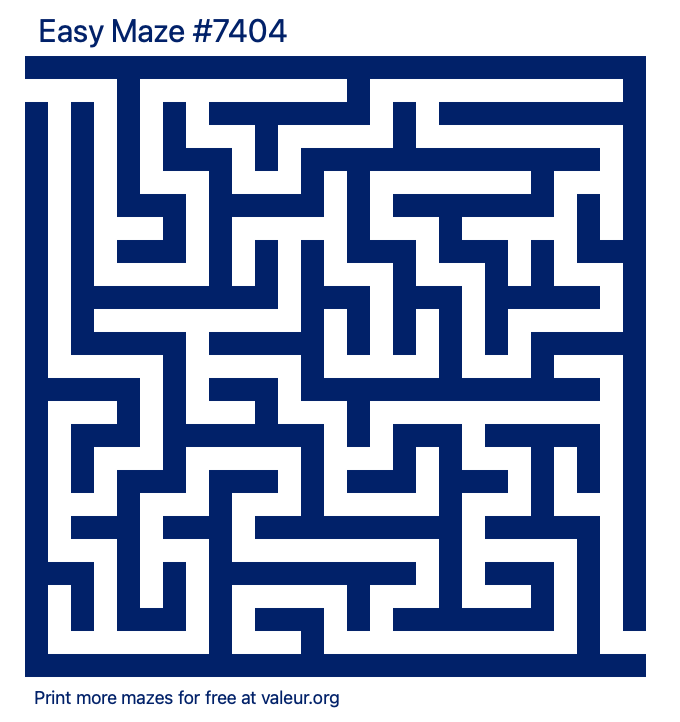 Free Printable Easy Maze number 7404