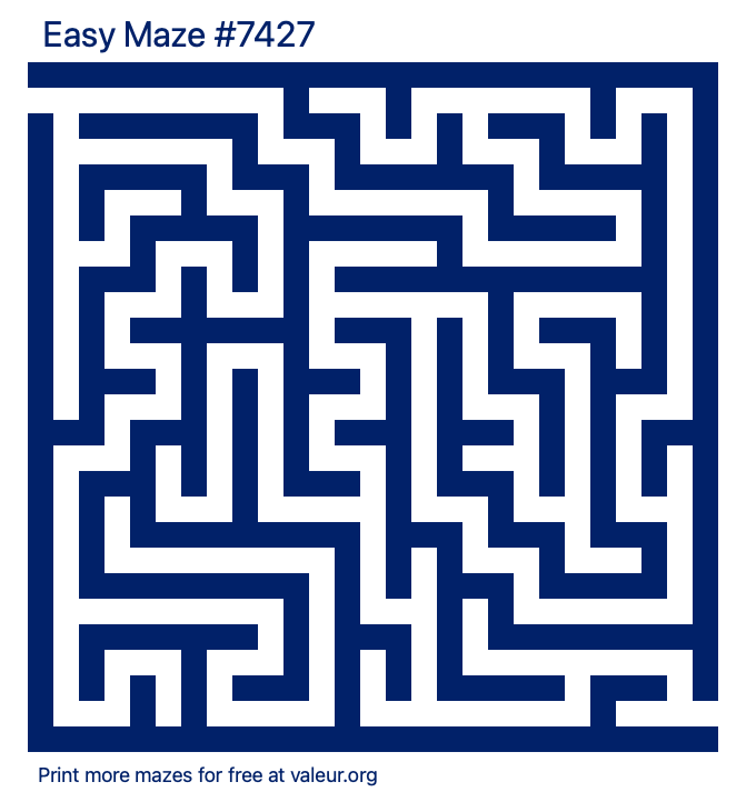 Free Printable Easy Maze number 7427