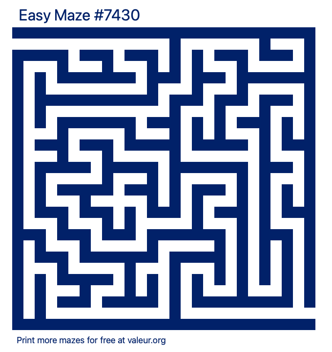 Free Printable Easy Maze number 7430