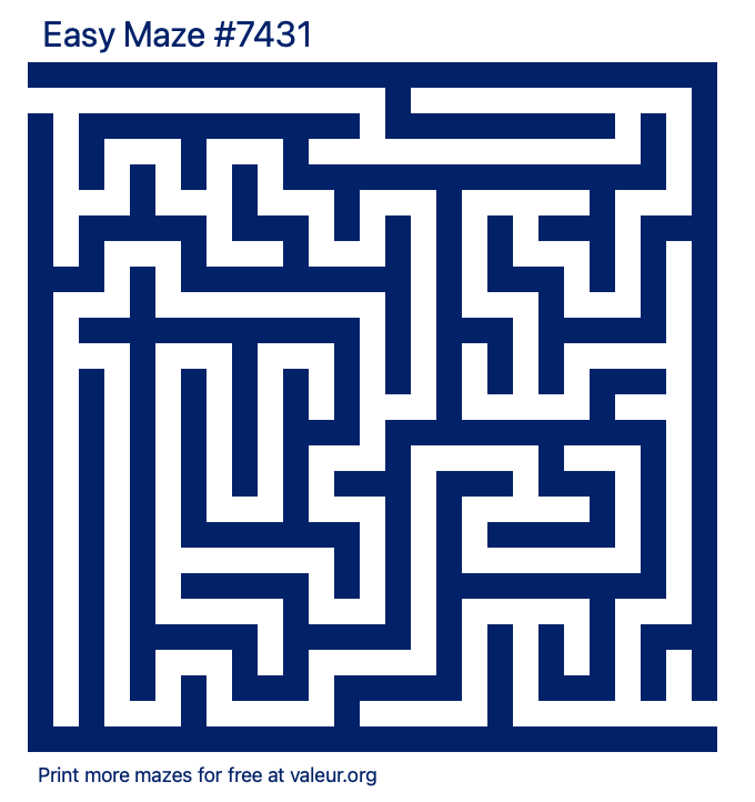 Free Printable Easy Maze number 7431