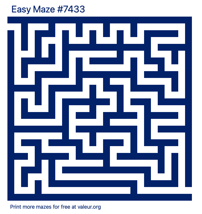 Free Printable Easy Maze number 7433