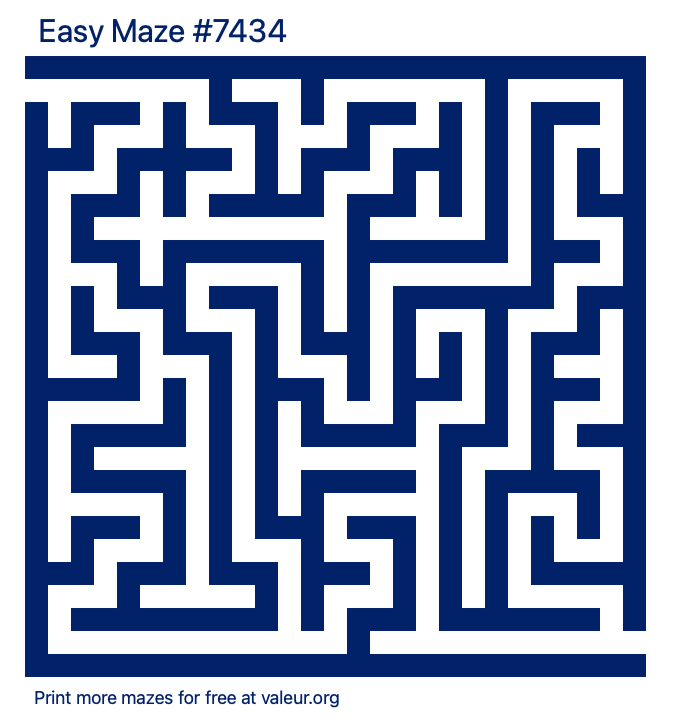 Free Printable Easy Maze number 7434