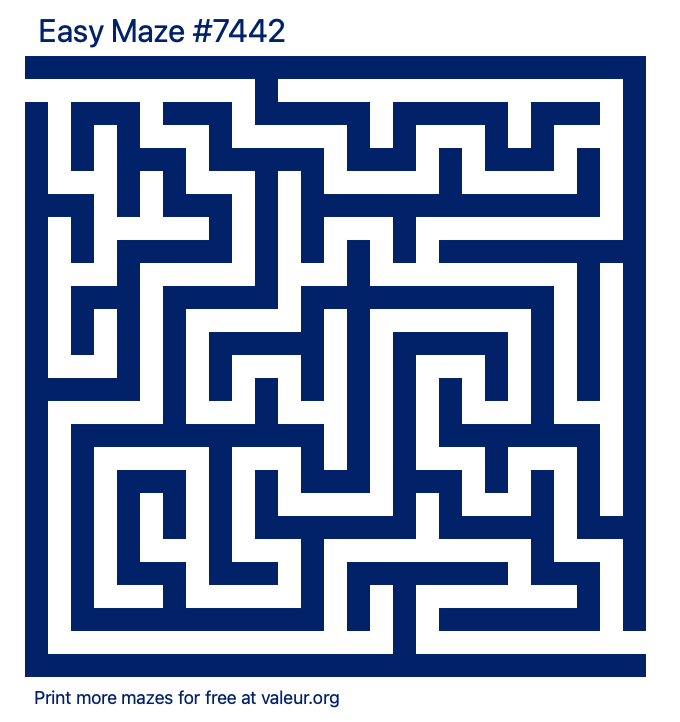 Free Printable Easy Maze number 7442