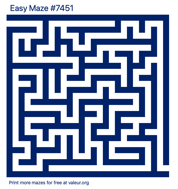 Free Printable Easy Maze number 7451