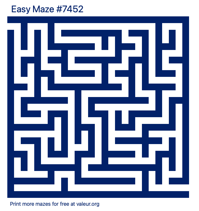 Free Printable Easy Maze number 7452