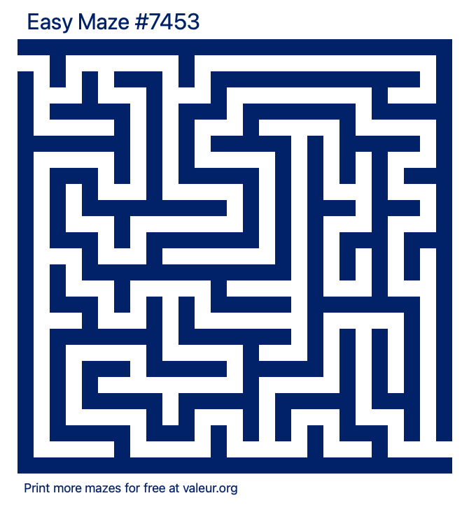 Free Printable Easy Maze number 7453