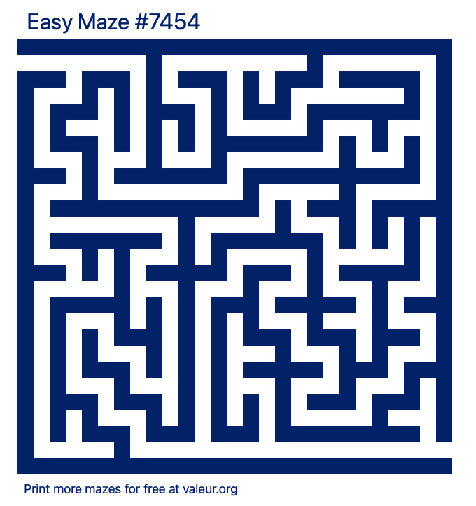 Free Printable Easy Maze number 7454