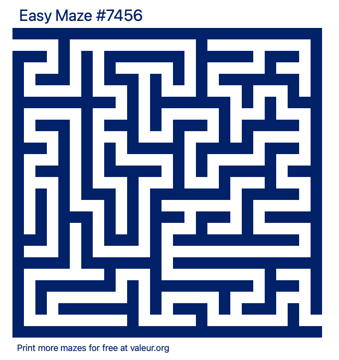 Free Printable Easy Maze number 7456