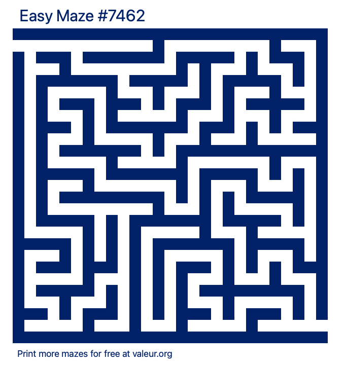 Free Printable Easy Maze number 7462