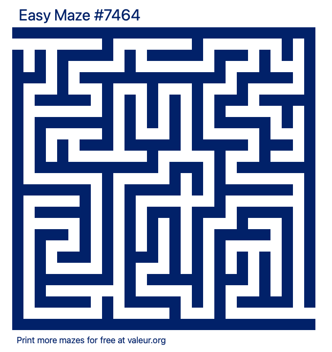 Free Printable Easy Maze number 7464