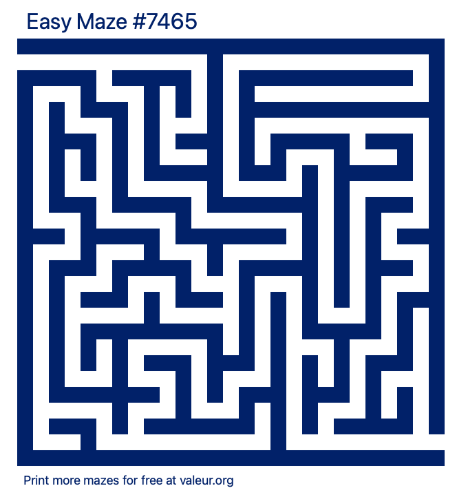 Free Printable Easy Maze number 7465