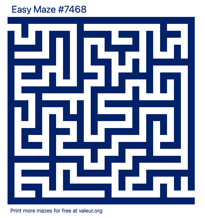 Free Printable Easy Maze number 7468