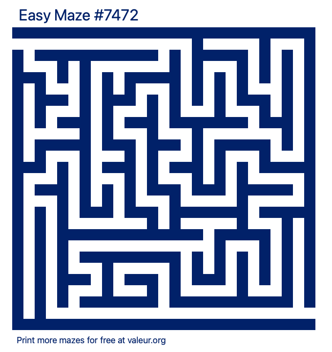 Free Printable Easy Maze number 7472