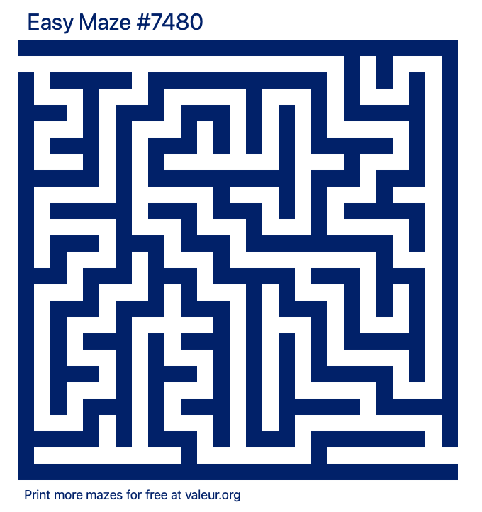 Free Printable Easy Maze number 7480