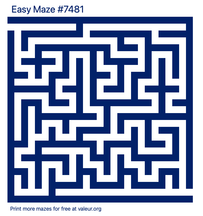Free Printable Easy Maze number 7481