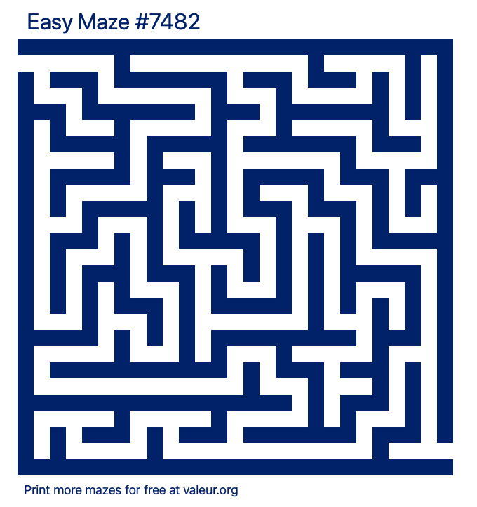 Free Printable Easy Maze number 7482