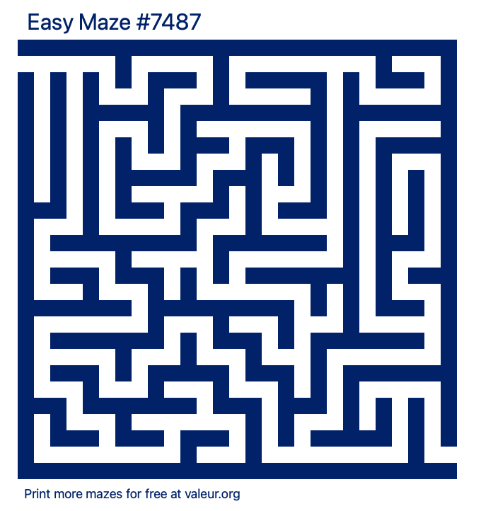 Free Printable Easy Maze number 7487