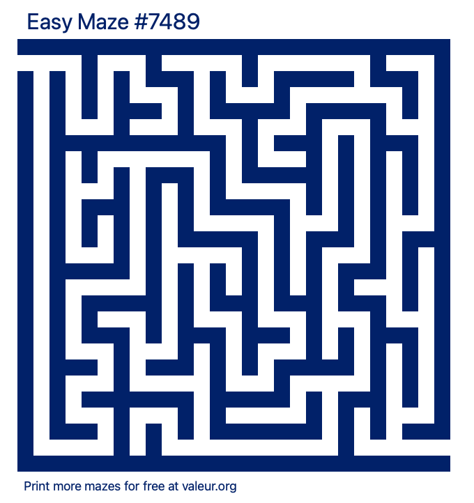 Free Printable Easy Maze number 7489