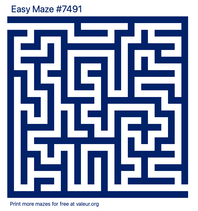 Free Printable Easy Maze number 7491