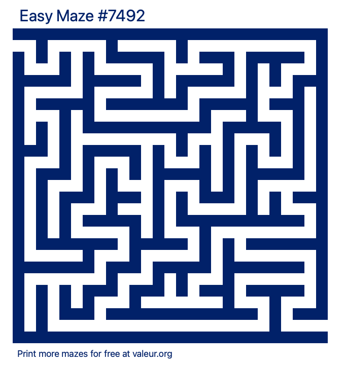 Free Printable Easy Maze number 7492