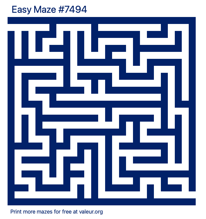 Free Printable Easy Maze number 7494