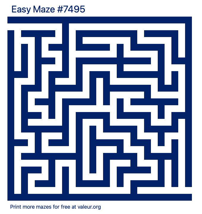 Free Printable Easy Maze number 7495