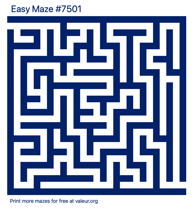 Free Printable Easy Maze number 7501