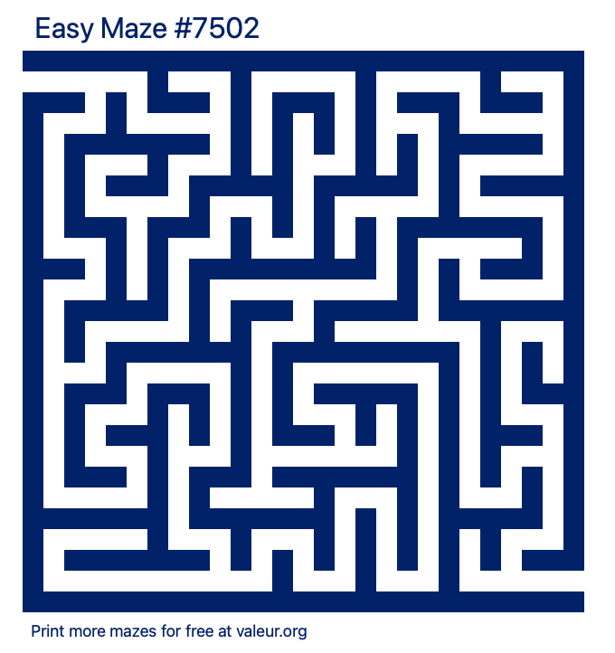 Free Printable Easy Maze number 7502