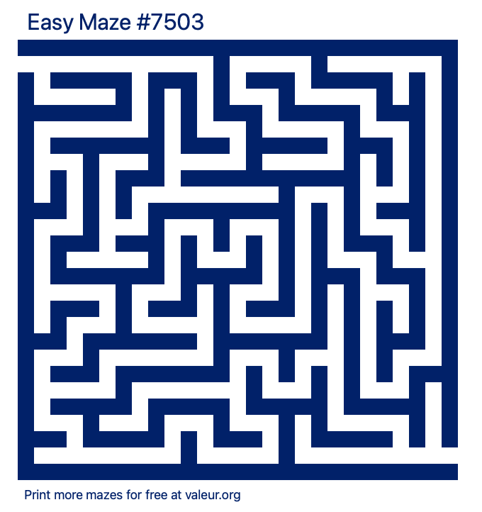 Free Printable Easy Maze number 7503