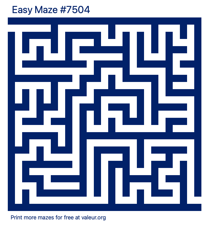 Free Printable Easy Maze number 7504