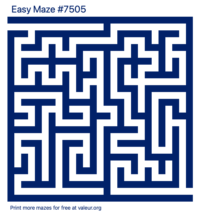 Free Printable Easy Maze number 7505