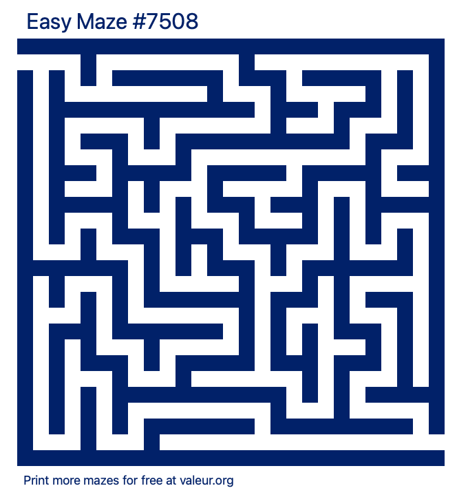 Free Printable Easy Maze number 7508