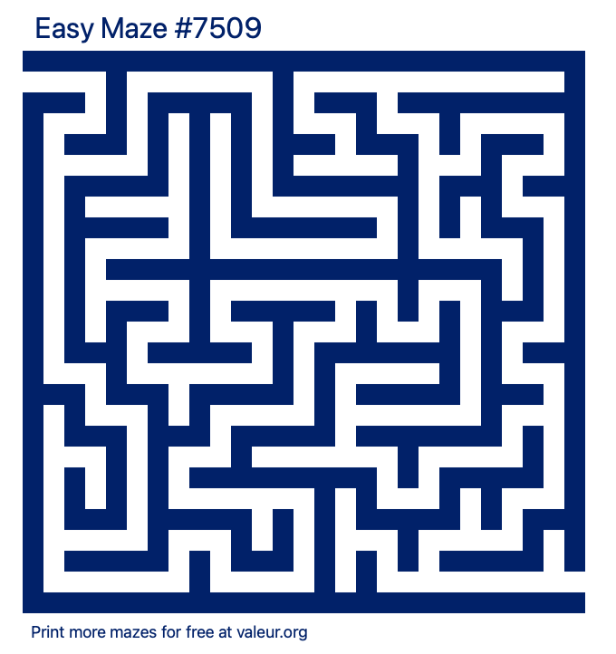 Free Printable Easy Maze number 7509