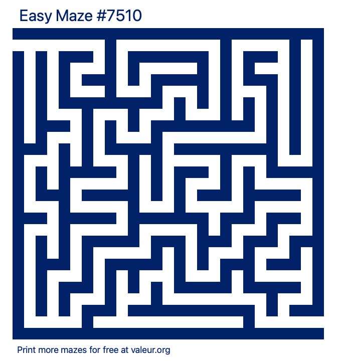 Free Printable Easy Maze number 7510