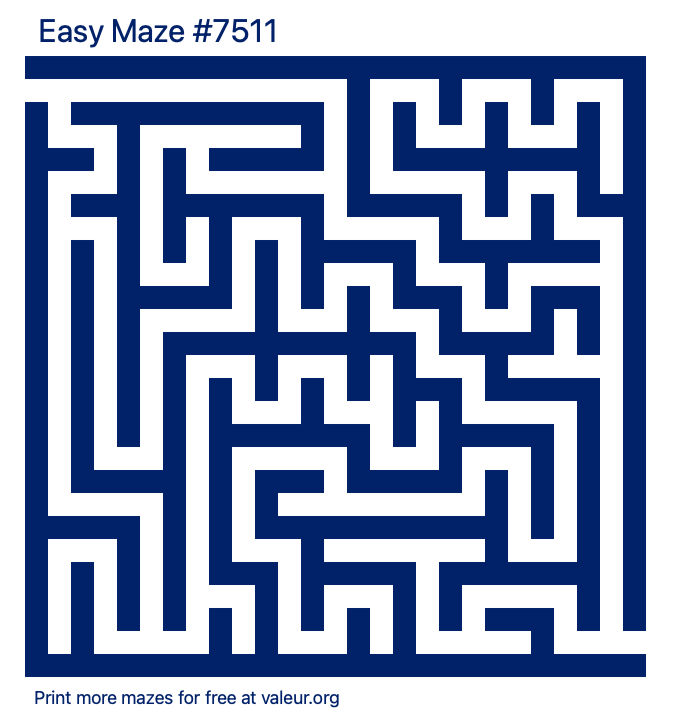 Free Printable Easy Maze number 7511