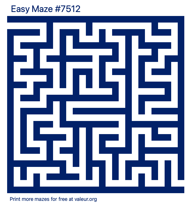 Free Printable Easy Maze number 7512