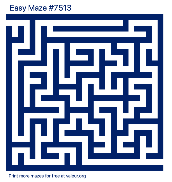 Free Printable Easy Maze number 7513