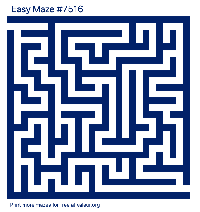 Free Printable Easy Maze number 7516