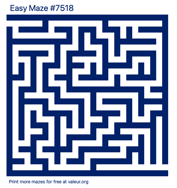 Free Printable Easy Maze number 7518